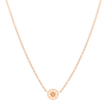 CHRISTIAN DIOR 18K Rose Gold Diamond XS Rose Des Vents Necklace
