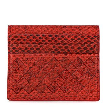 BOTTEGA VENETA Ayers Intrecciato Card Holder Red