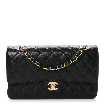 CHANEL Caviar Quilted Medium Double Flap Black
