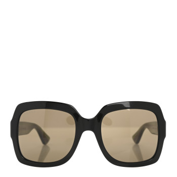 GUCCI Acetate Square Frame Web Glitter Sunglasses GG0036S Black Green