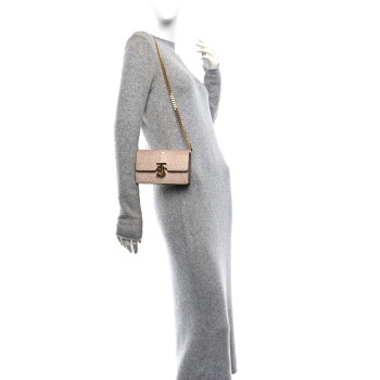 BURBERRY Calfskin Stingray Print Small TB Chain Bag Light Sand