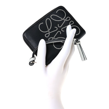 LOEWE Calfskin Debossed Anagram Card Holder Black