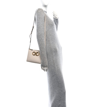 SALVATORE FERRAGAMO Calfskin Trapezio Shoulder Bag White