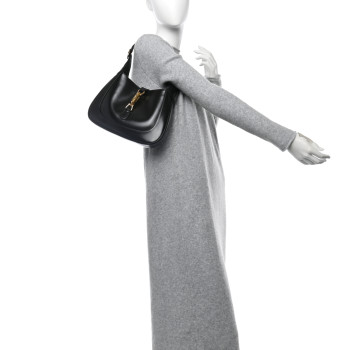 GUCCI Boarded Dyana Lux Calfskin Small Jackie 1961 Hobo Black