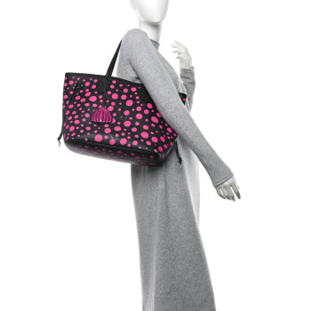 LOUIS VUITTON LV X YK Empreinte Infinity Dots Neverfull MM Black Fuchsia