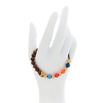 LOUIS VUITTON Wood Resin Metal Surfin Beads Bracelet Multicolor