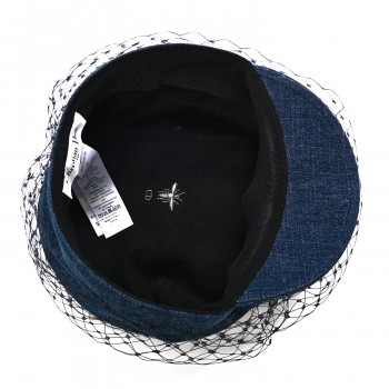 ディオール　Arty キャップ CHRISTIAN DIOR Denim Arty Cap with Veil 58 Blue 1347306