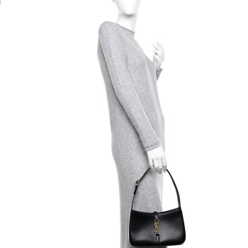 SAINT LAURENT Smooth Calfskin Le 5 A 7 Hobo Black