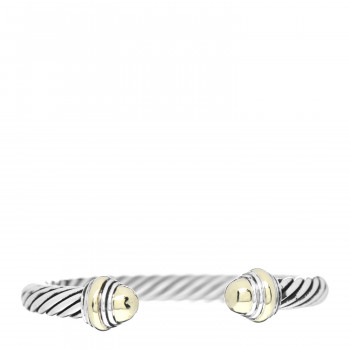 DAVID YURMAN Sterling Silver 14K Yellow Gold 7mm Cable Classics Bracelet