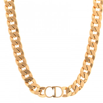 CHRISTIAN DIOR Metal Danseuse Etoile Chain Choker Necklace Gold
