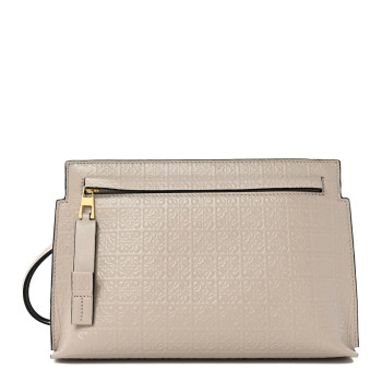 VIP特価♪【LOEWE】MINI REPEAT T POUCH/EBOSSED SILK☆即発送☆ Mini Repeat T Pouch in embossed silk calfskin Beige - LOEWE