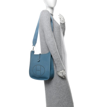 HERMES Epsom Evelyne PM Blue Jean