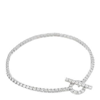 HERMES 18K White Gold Diamond Finesse Link Bracelet ST