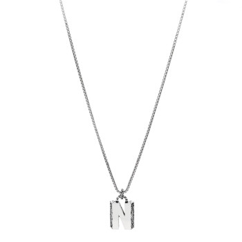GUCCI Sterling Silver Letter N Pendant Necklace