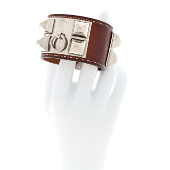 HERMES Barenia Collier De Chien CDC Bracelet Fauve