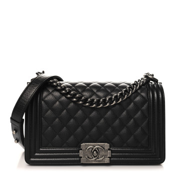 CHANEL Caviar Quilted Medium Boy Flap Black