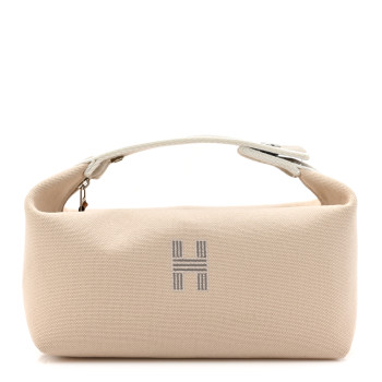 HERMES Canvas Small Bride-A-Brac Pouch Natural