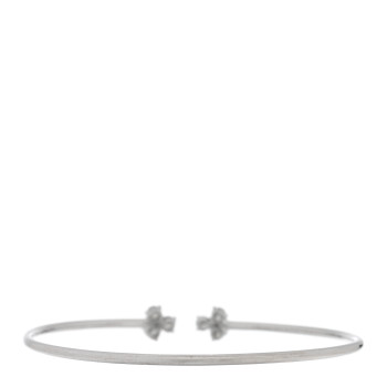 TIFFANY 18K White Gold Diamond Aria Wire Bracelet