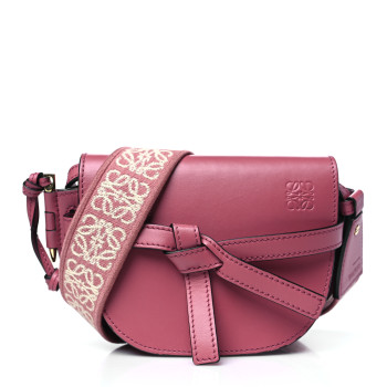LOEWE Calfskin Jacquard Mini Gate Dual Bag Plumrose