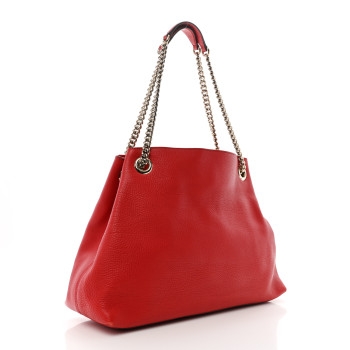 GUCCI Cellarius Calfskin Medium Soho Chain Shoulder Bag Vibrant Red