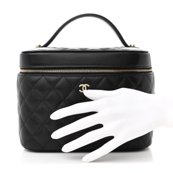 CHANEL Caviar Quilted Large Vanity Pouch Black CHANEL Caviar Quilted Large Vanity Pouch Black