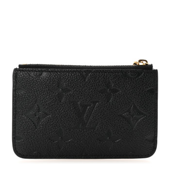 LOUIS VUITTON Empreinte Monogram Zipped Romy Card Holder Black