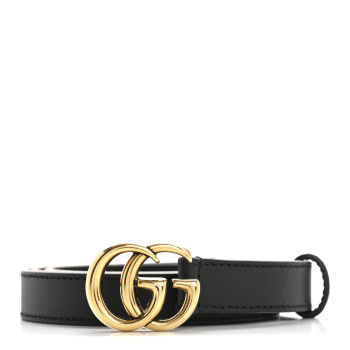 GUCCI Calfskin Double G 20mm Belt 90 36 Black