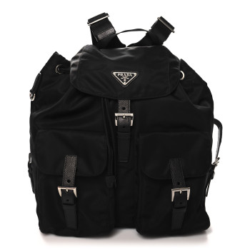 PRADA Nylon Vela Medium Backpack Black