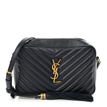 SAINT LAURENT Calfskin Matelasse Monogram Lou Camera Bag Deep Marine