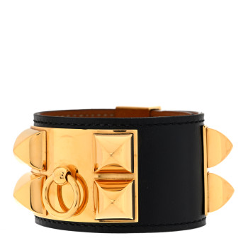 HERMES Box Collier De Chien CDC Bracelet S Black