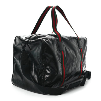 GUCCI Crystal Monogram Web Large Duffle Bag Black