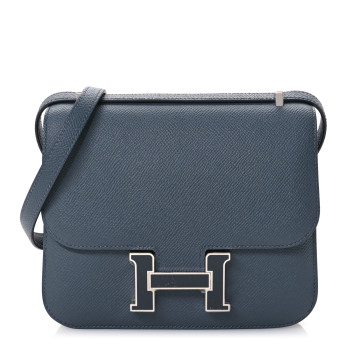 HERMES Epsom Enamel Constance 18 Gris Misty Gris Fonce