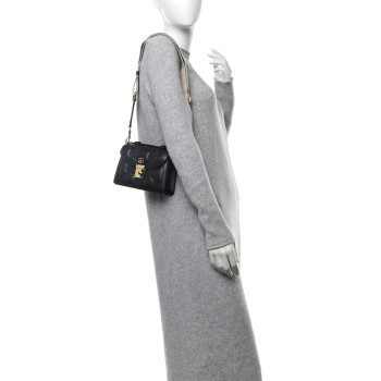 GUCCI Calfskin GG Matelasse Mini Top Handle Shoulder Bag Black