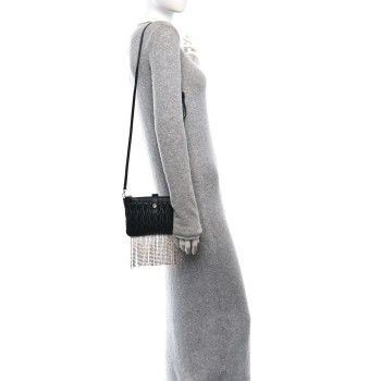 MIU MIU Nappa Matelasse Crystal Mini Crossbody Black