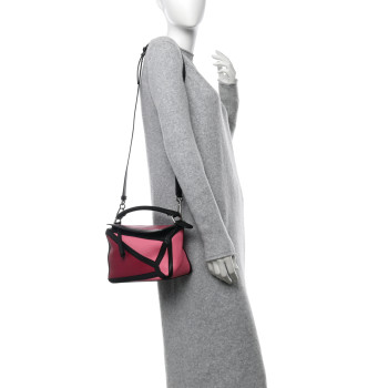 LOEWE Calfskin Small Graphic Puzzle Bag Raspberry Wild Rose