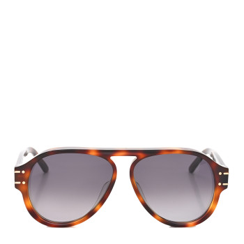 CHRISTIAN DIOR Acetate Diorsignature A1U Pilot Sunglasses Havana