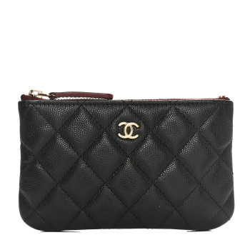 CHANEL Caviar Quilted Small Cosmetic Case Black
