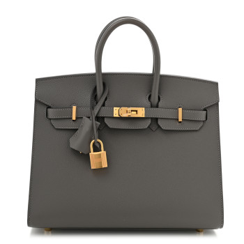HERMES Epsom Birkin Sellier 25 Gris Meyer
