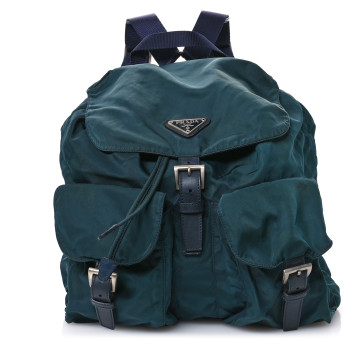 PRADA Nylon Vela Medium Backpack Petrolio