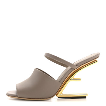FENDI Vitello Fendi First 95mm Slide Sandals 37 Caribou