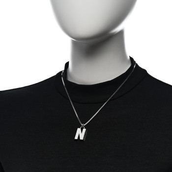 GUCCI Sterling Silver Letter N Pendant Necklace