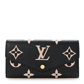 LOUIS VUITTON Monogram Empreinte Giant Sarah Wallet Black Beige