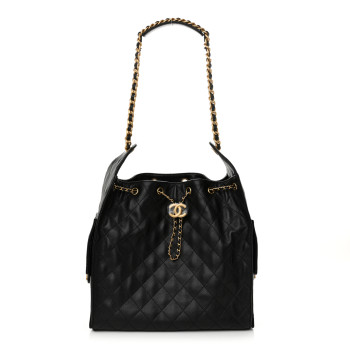 CHANEL Caviar Quilted Medium Chanel 25 Handbag Black