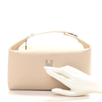 HERMES Canvas Large Bride-A-Brac Pouch Natural