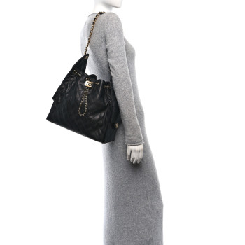 CHANEL Caviar Quilted Medium Chanel 25 Handbag Black