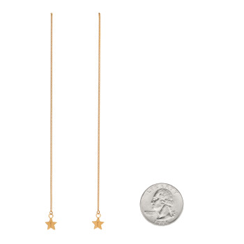 SAINT LAURENT Metal Star Threader Earrings Gold