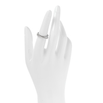 DAVID YURMAN Sterling Silver Diamond 5mm Crossover Ring 52 6