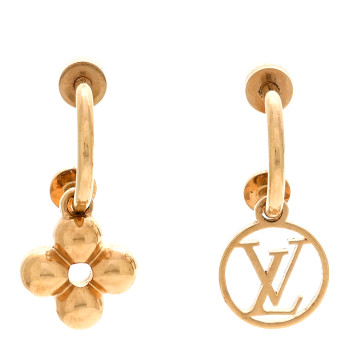 LOUIS VUITTON Brass Blooming Earrings Gold