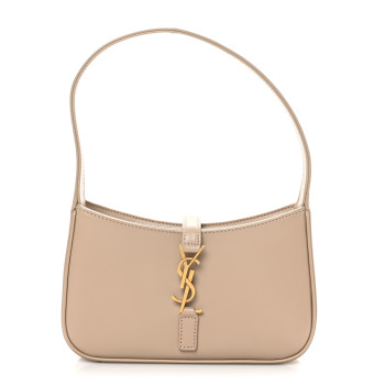 SAINT LAURENT Vegetable Le 5 A 7 Mini Hobo Dark Beige