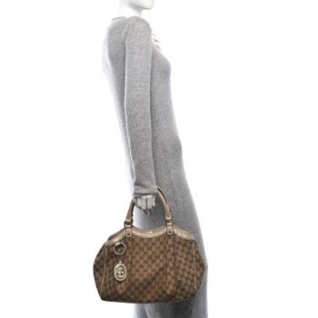 GUCCI Monogram Medium Sukey Tote Off White